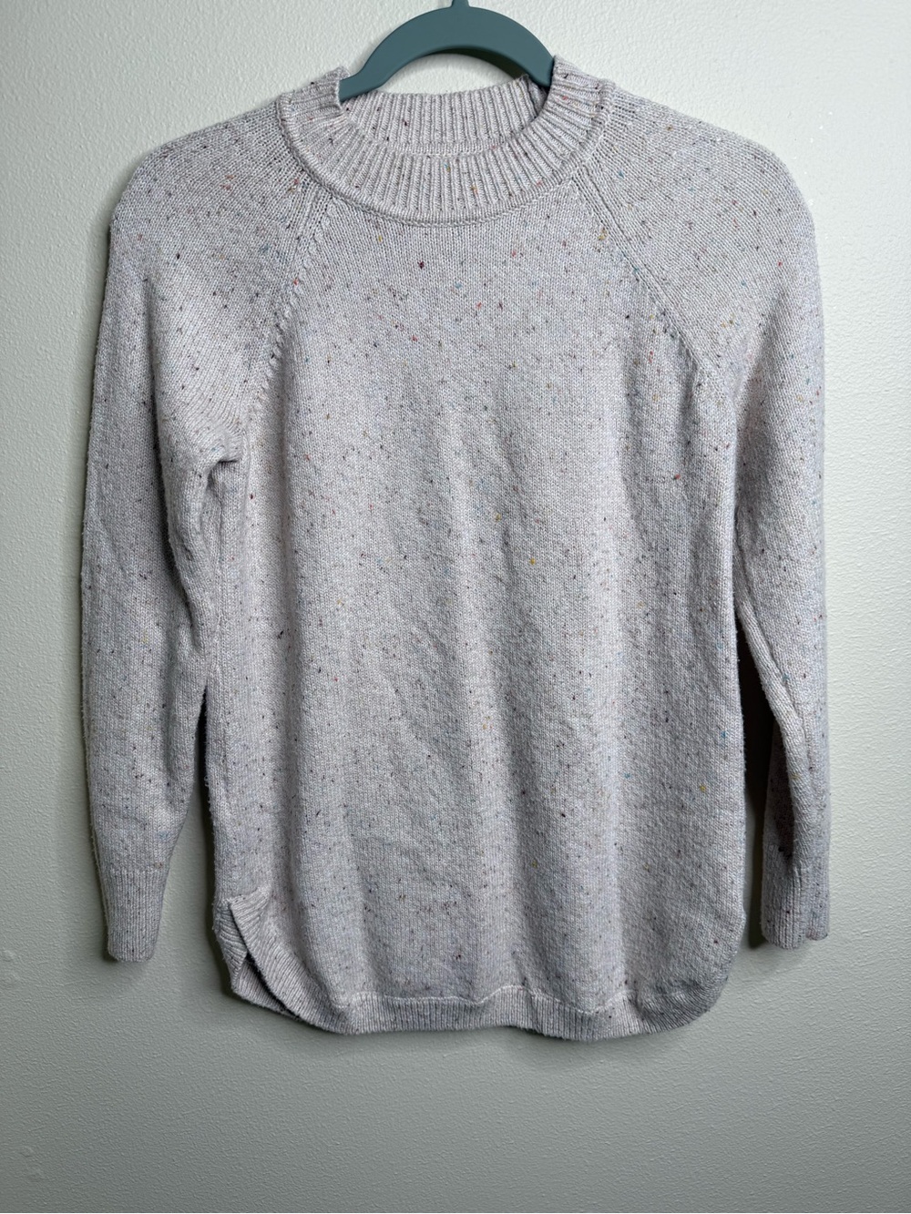 LOFT Petites PS Speckled Knit Crewneck Long Sleeve Pullover Sweater